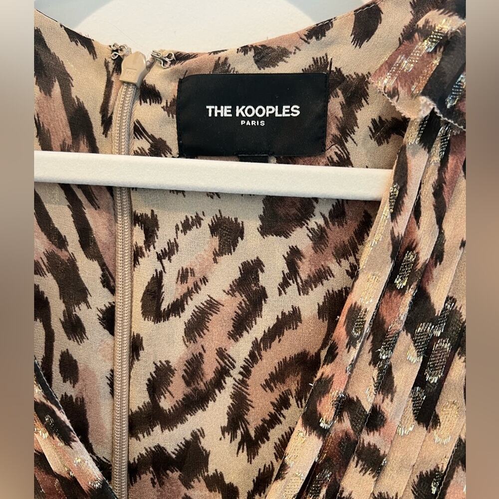 The Kooples Leopard Print Silk Blend Long Sleeve Mini Dress Size XS — Date Night - Picture 4 of 6